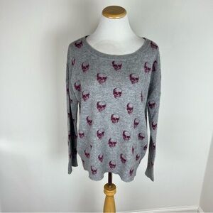 Skull Cashmere 100% Cashmere Printed Sweater Gray Size S